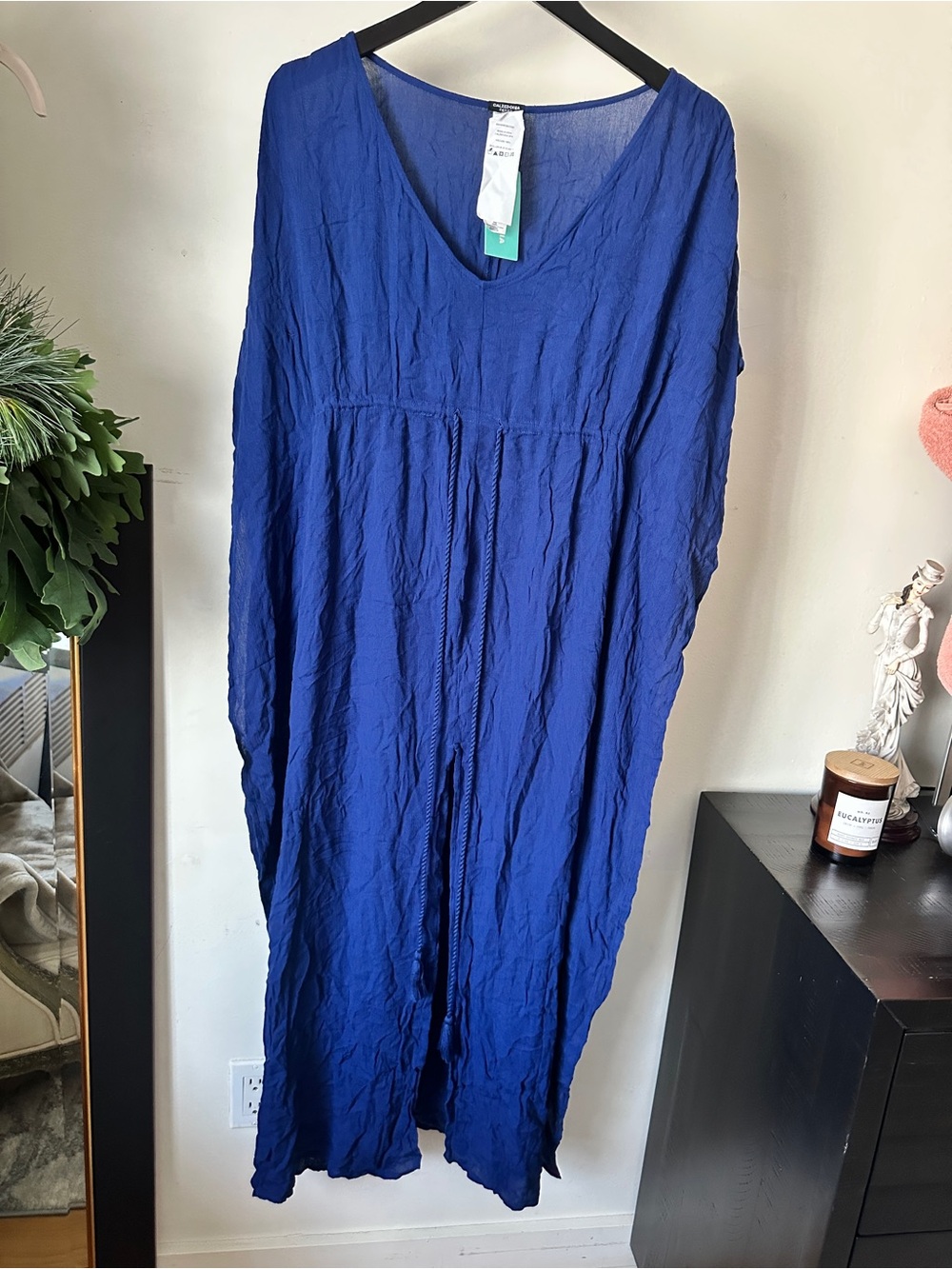 Beach summer blue dress cobalt blue Calzedonia kaftan dress small